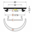 PROFIL LED strong  nakł.do gięcia ARC12 2mb sur.al - 2