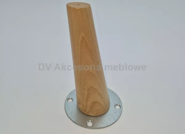 NÓŻKA BUKOWA SKOŚNA/stożek H215+ płytka+konf