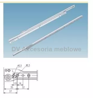 PROWADNICA 300 ROLKOWA BIAŁA STRONG