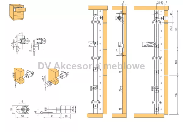 ZAMEK LEHMANN centralny - Blokada dr. w górn.poz 