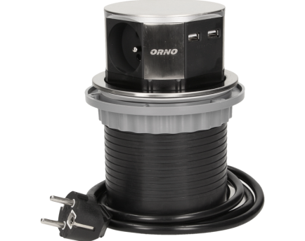 GNIAZDO ORNO *10cm 1381 WYS.Z BLATU 3gn usb INOX