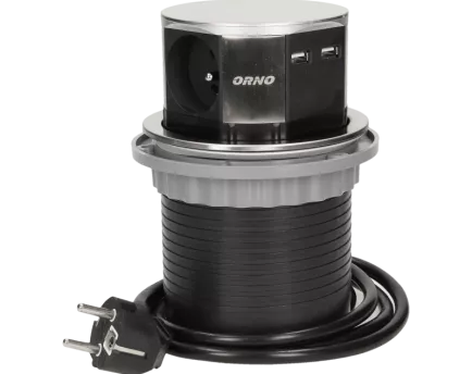 GNIAZDO ORNO *10cm 1381 WYS.Z BLATU 3gn usb INOX