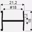SEVROLL ŁĄCZNIK H18 CZARNY MAT 3 MB - 2