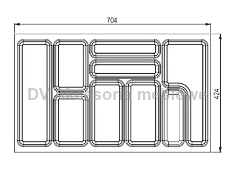 Wkład na sztućce 80/45 biały 704*424 StrongIn BOX