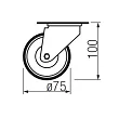KÓŁKO TENTE GUMA 1470 75 MM - 2