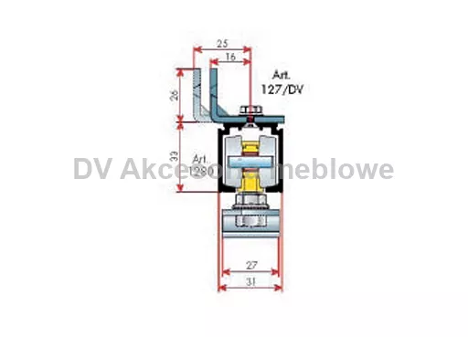 TERNO tor górny 1280/A elox 4m DO DRZWI WEW SKŁAD