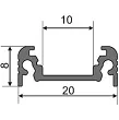 PROFIL LED strong  nakładany SURFACE CZARNY 3 MB  - 2