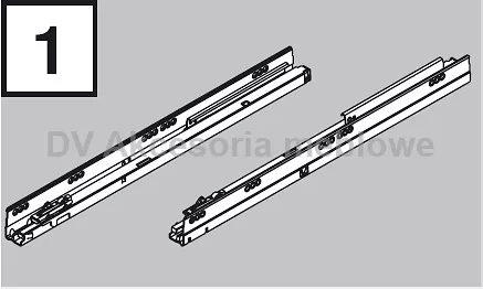 PROWADNICA TBX 500 M TIPON-BLUMOTION 30KG L+P BLUM
