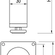 NÓŻKA FS014, 100Rmm, chrom połysk  - 4