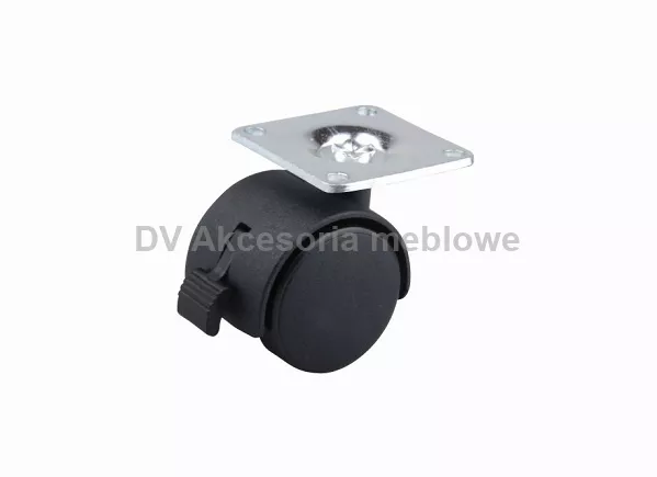 Kółko 40 mm z płytką i hamulcem czarne Strong