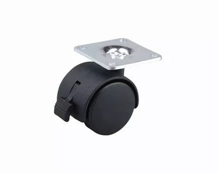 Kółko 40 mm z płytką i hamulcem czarne Strong