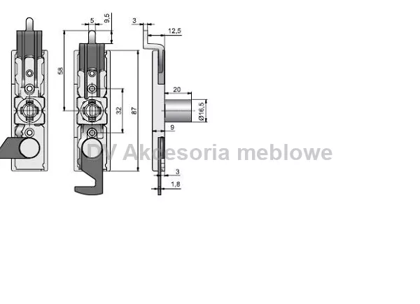 ZAMEK LEHMANN Zamek do szafy 415.01 prawy