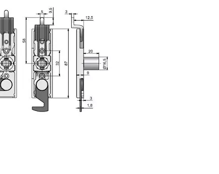ZAMEK LEHMANN Zamek do szafy 415.01 prawy