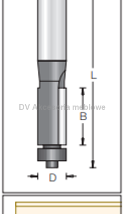 FREZ D PROSTY Z ŁOŻYSK.DOLN D=12, B=25,4 L=71 d=8