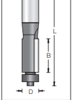 FREZ D PROSTY Z ŁOŻYSK.DOLN D=12, B=25,4 L=71 d=8