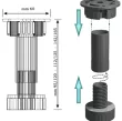 NÓŻKA KUCHENNA H100 czarna strong AP001 - 2