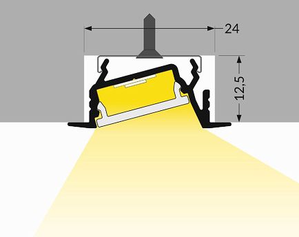 PROFIL LED strong  wpuszczany Diagonal 14 alu 2mb