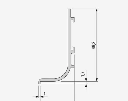 UCHWYT T.LISTWA KORYTK.POJ. POZIOMA L 5000 czarny