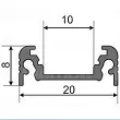 PROFIL LED strong  nakładany SURFACE ALU 3 MB  - 2