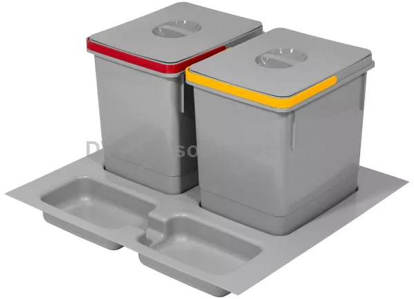 KOSZ   90 RUBIO 3X15L SZARY do szuflady