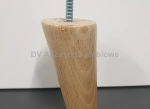 NÓŻKA BUKOWA SKOŚNA/stożek H120+ sruba