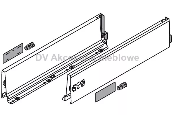 BOK BIAŁY L+P TANDEMBOX 500  K 378K5002SA BLUM SET