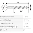 KONFIRMAT 4,0*50/35 200 SZT  SPAX TXS,W,C,  - 2