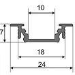 PROFIL LED strong  wpuszczany GROOVE CZARNY 2mb - 2