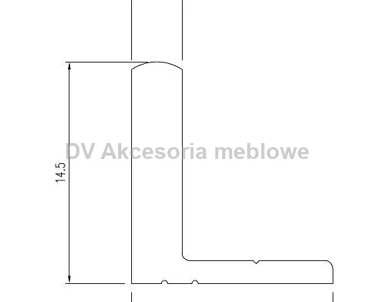 SISCO DRZWI SKŁADANE PROFIL DOLNY 823 ALU 1500MM