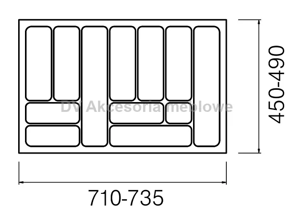 Wkład na sztućce 80/50 metalik 735*490