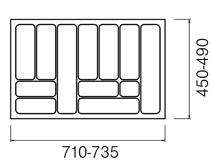 Wkład na sztućce 80/50 metalik 735*490