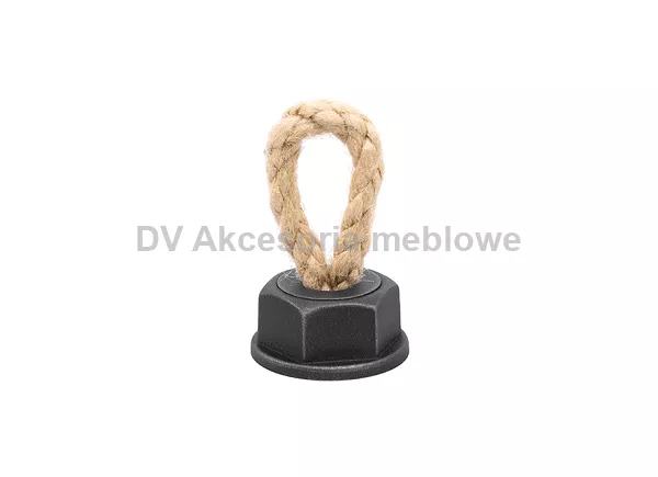 GAŁKA SPACCATA SZNUR CZARNY POSTARZANY