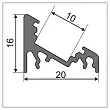 PROFIL LED strong narożny CORNER ALU 3MB  - 2
